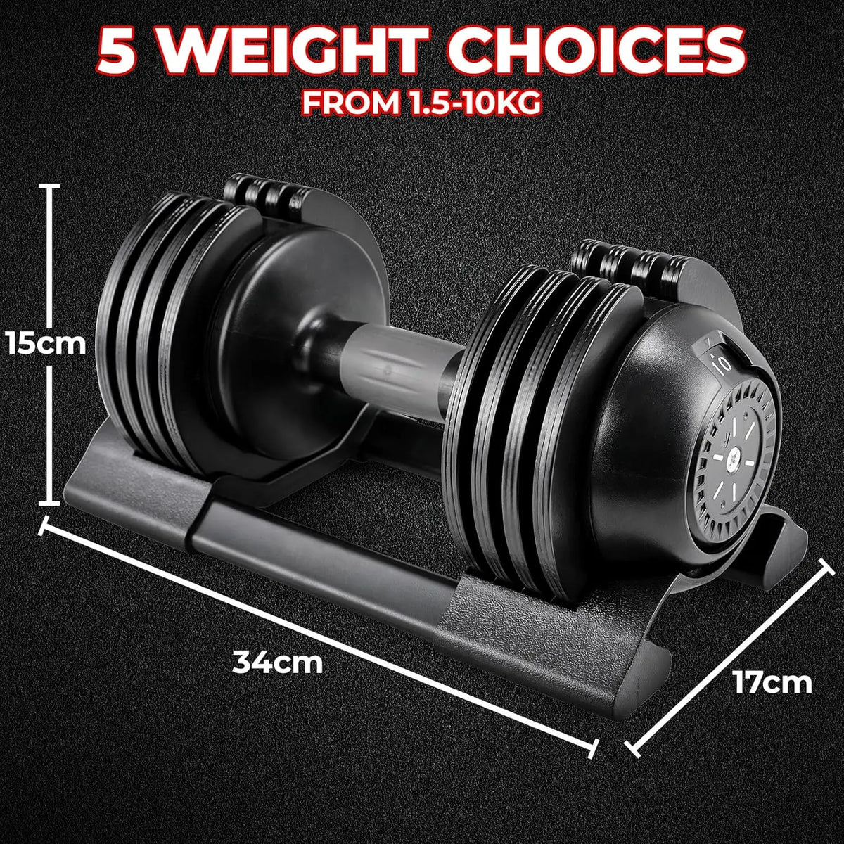 Adjustable Smart Dumbbell Set (10/20/24 kg)