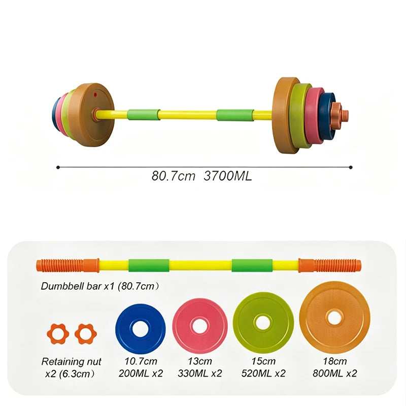 Children's Adjustable Dumbbell & Barbell Toy Set