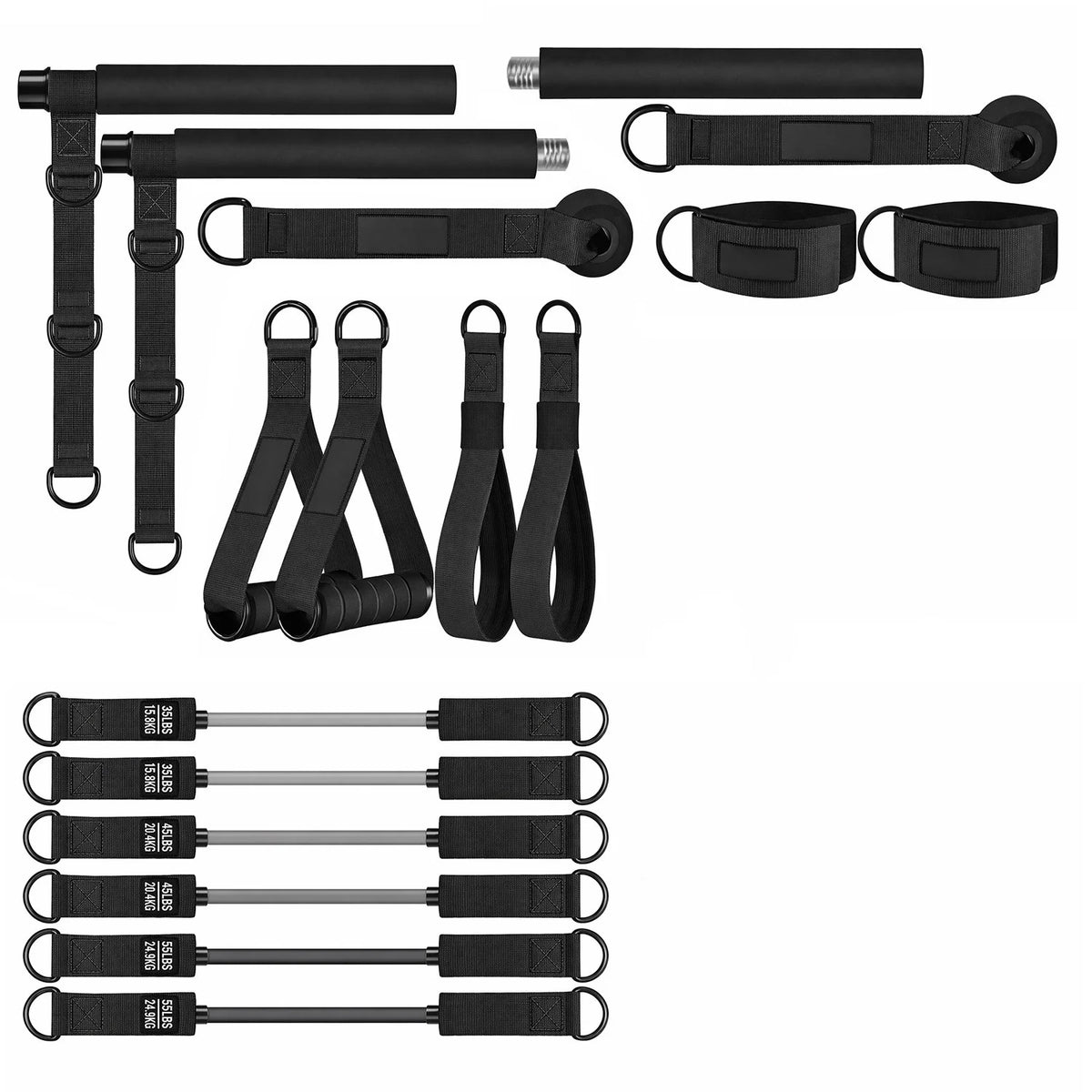 Portable Pilates Bar Kit with Resistance Bands