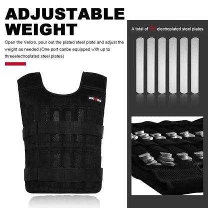 Men's Adjustable Weighted Training Vest (20kg Max)