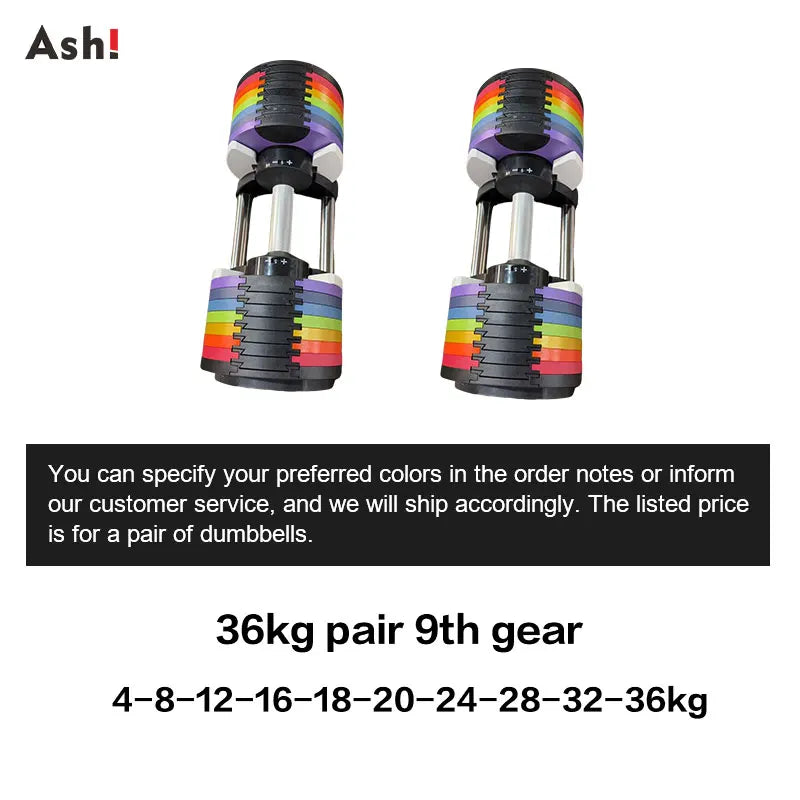 Multi-Color Pro Adjustable Dumbbell Set (110 lbs)