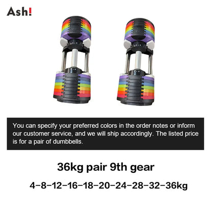 Multi-Color Pro Adjustable Dumbbell Set (110 lbs)
