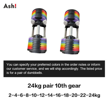Multi-Color Pro Adjustable Dumbbell Set (110 lbs)