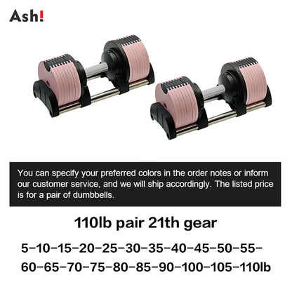 Multi-Color Pro Adjustable Dumbbell Set (110 lbs)