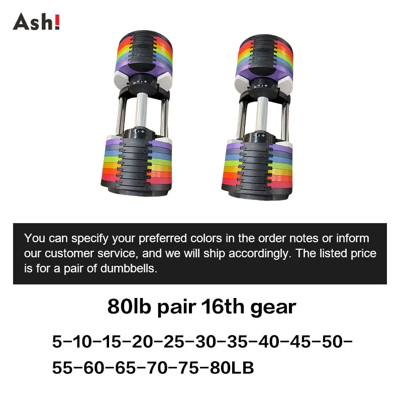 Multi-Color Pro Adjustable Dumbbell Set (110 lbs)