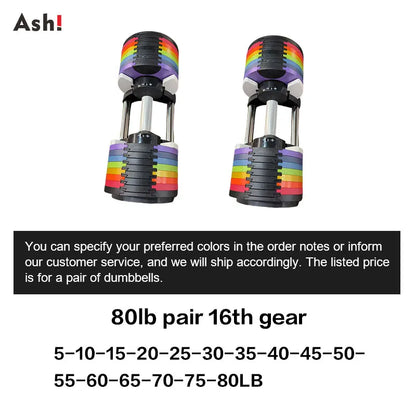 Multi-Color Pro Adjustable Dumbbell Set (110 lbs)