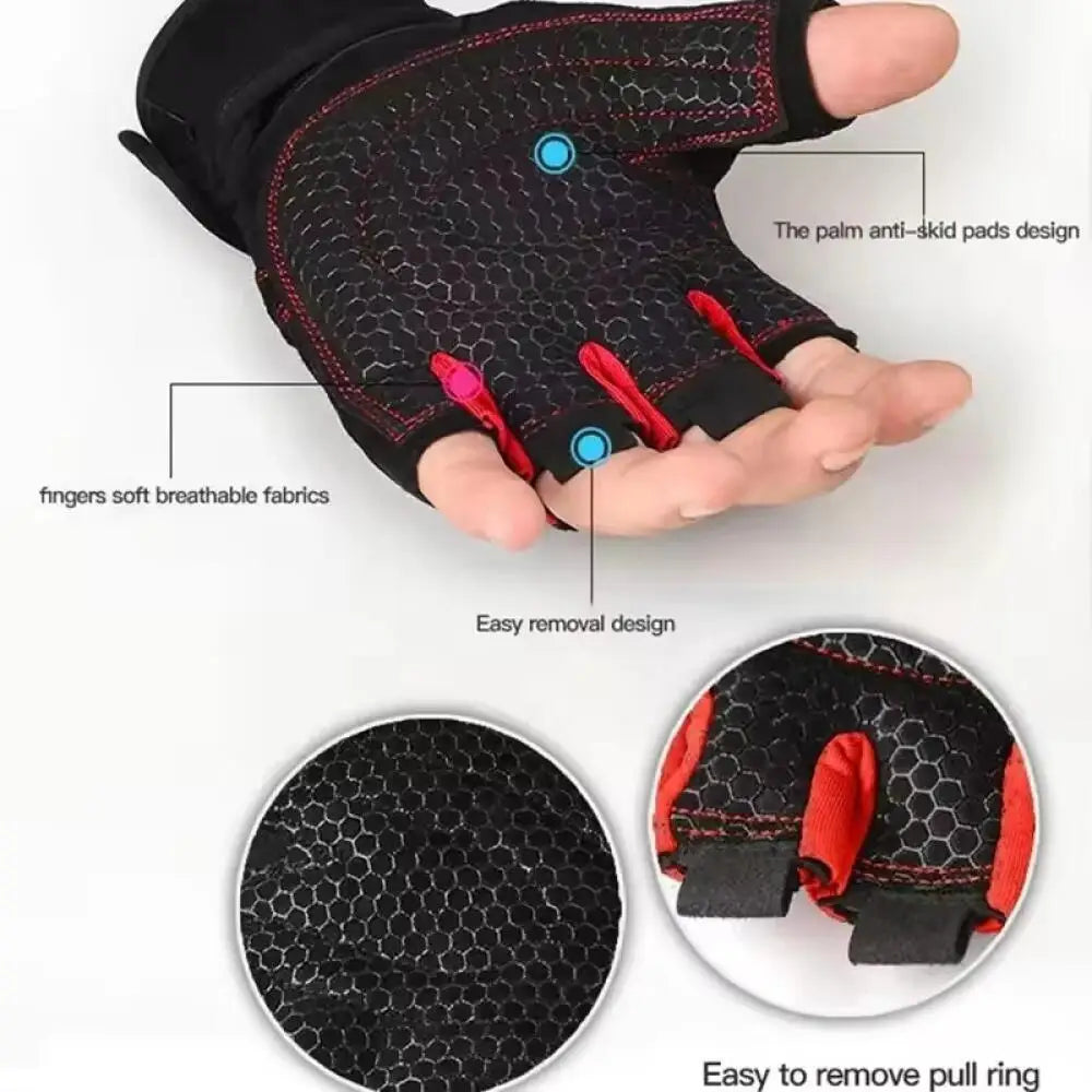 Breathable Gym Gloves with Wrist Support