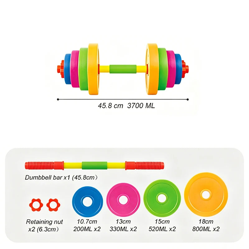 Children's Adjustable Dumbbell & Barbell Toy Set