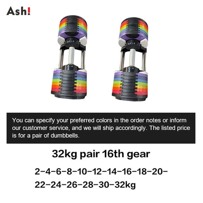 Multi-Color Pro Adjustable Dumbbell Set (110 lbs)