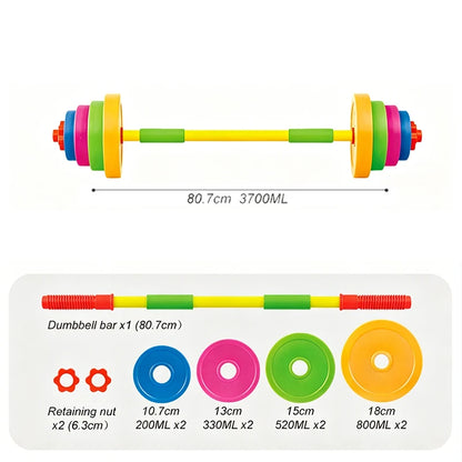 Children's Adjustable Dumbbell & Barbell Toy Set