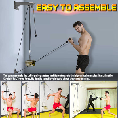 Wall-Mounted Cable Pulley System for LAT Pull Down