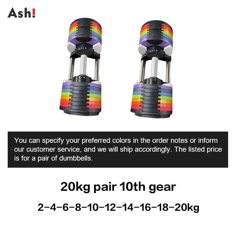 Multi-Color Pro Adjustable Dumbbell Set (110 lbs)