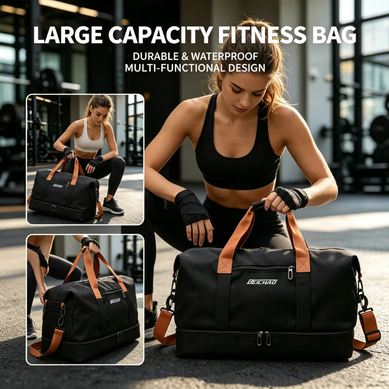 Large Capacity Waterproof Gym Duffle Bag