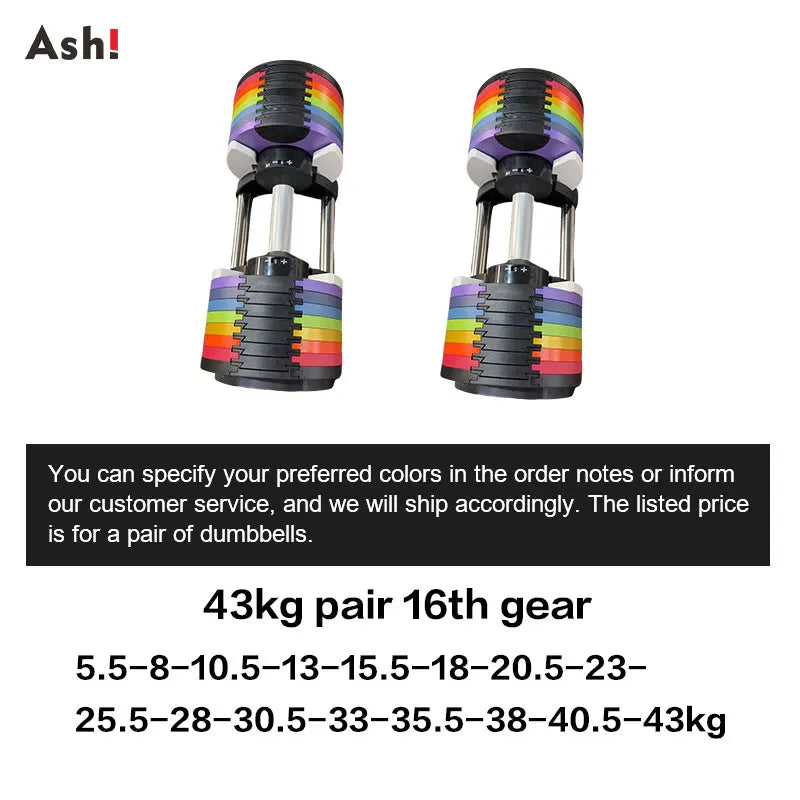 Multi-Color Pro Adjustable Dumbbell Set (110 lbs)