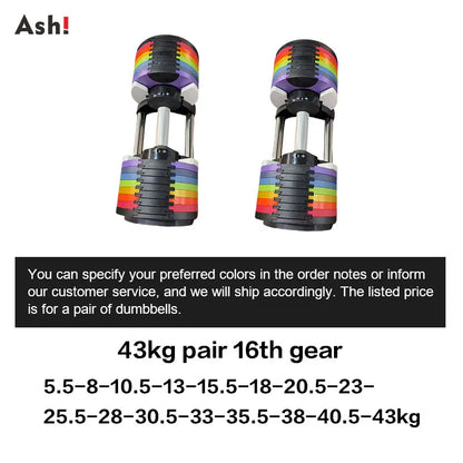 Multi-Color Pro Adjustable Dumbbell Set (110 lbs)