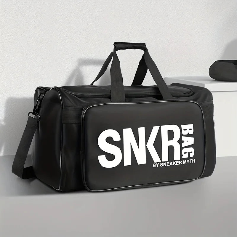 Multifunctional Sports Handbag Lightweight Large Zipper Gym Bag Letter Pattern Oxford Basketball Training Bag