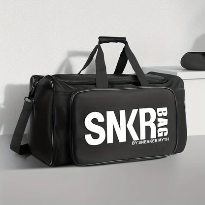 Multifunctional Sports Handbag Lightweight Large Zipper Gym Bag Letter Pattern Oxford Basketball Training Bag