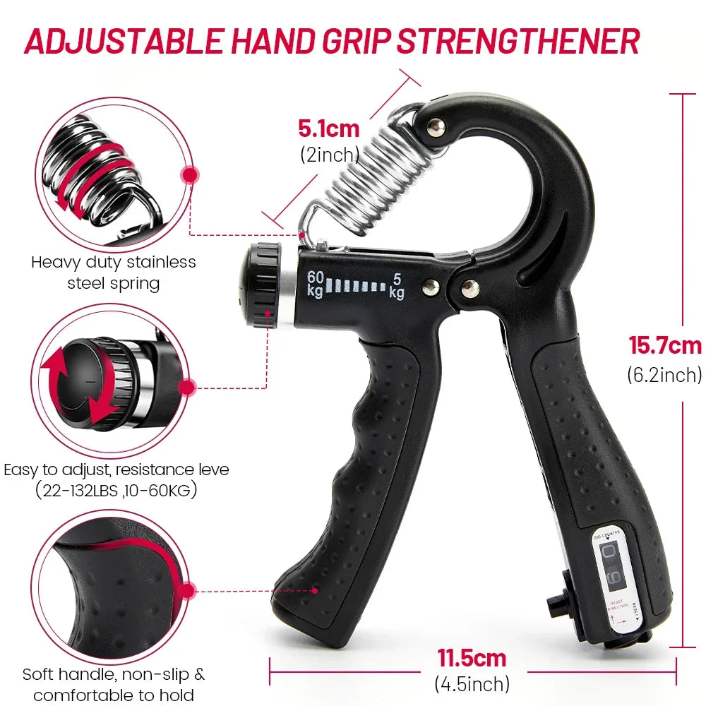 Adjustable Hand Grip Strengthener Kit (5-60 kg)