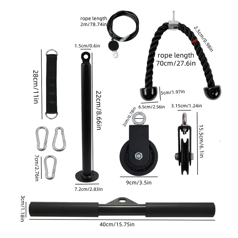9-Piece Portable Cable Pulley System Kit