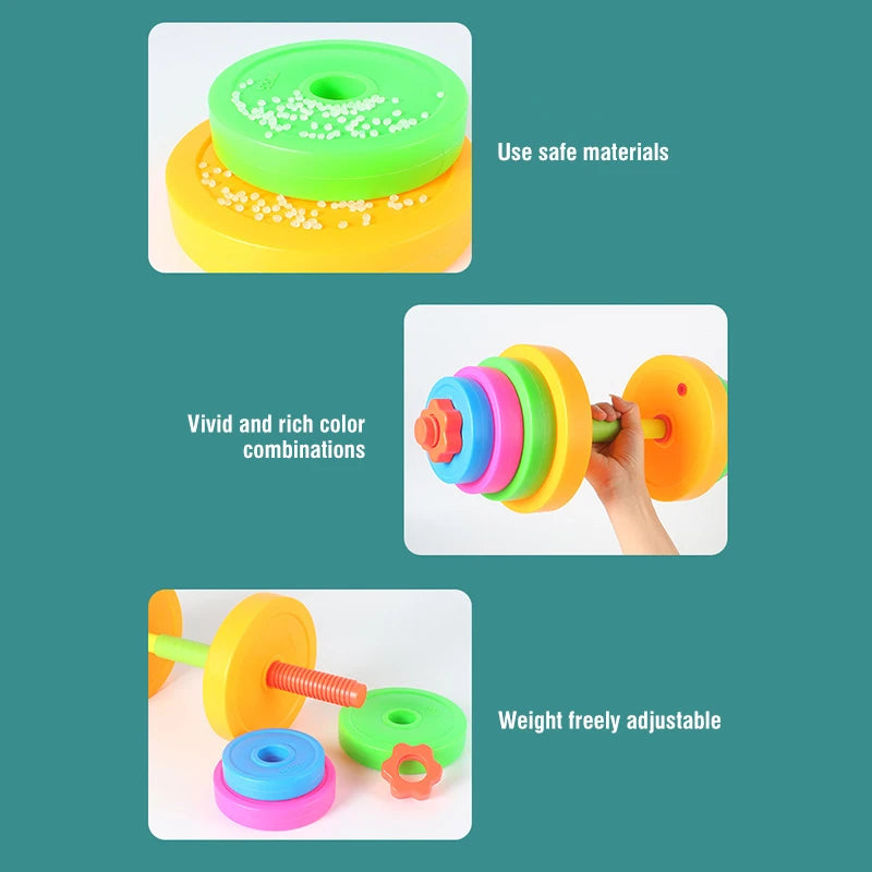 Children's Adjustable Dumbbell & Barbell Toy Set