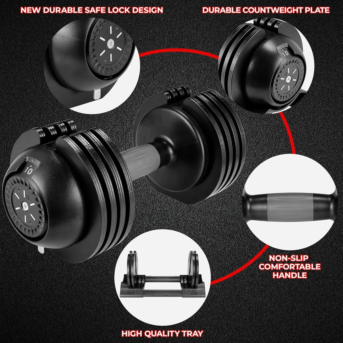 Adjustable Smart Dumbbell Set (10/20/24 kg)