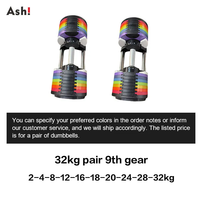 Multi-Color Pro Adjustable Dumbbell Set (110 lbs)