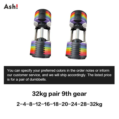 Multi-Color Pro Adjustable Dumbbell Set (110 lbs)
