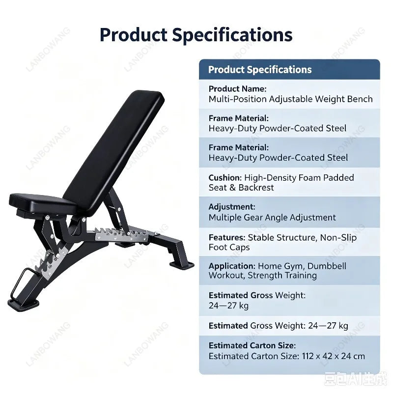 Multifunctional Adjustable Weight Bench