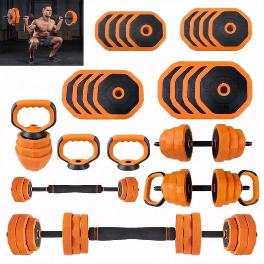 4-in-1 Adjustable Dumbbell & Barbell Set (44 lbs)