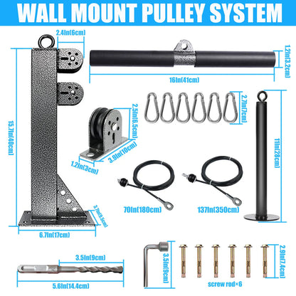 Wall-Mounted Cable Pulley System for LAT Pull Down