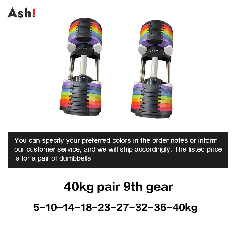 Multi-Color Pro Adjustable Dumbbell Set (110 lbs)