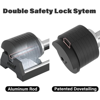 Compact Double Safety Lock Dumbbell Bar