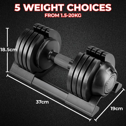 Adjustable Smart Dumbbell Set (10/20/24 kg)