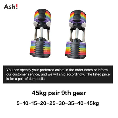 Multi-Color Pro Adjustable Dumbbell Set (110 lbs)