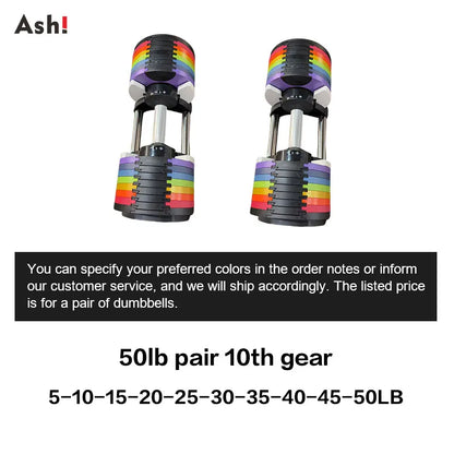 Multi-Color Pro Adjustable Dumbbell Set (110 lbs)