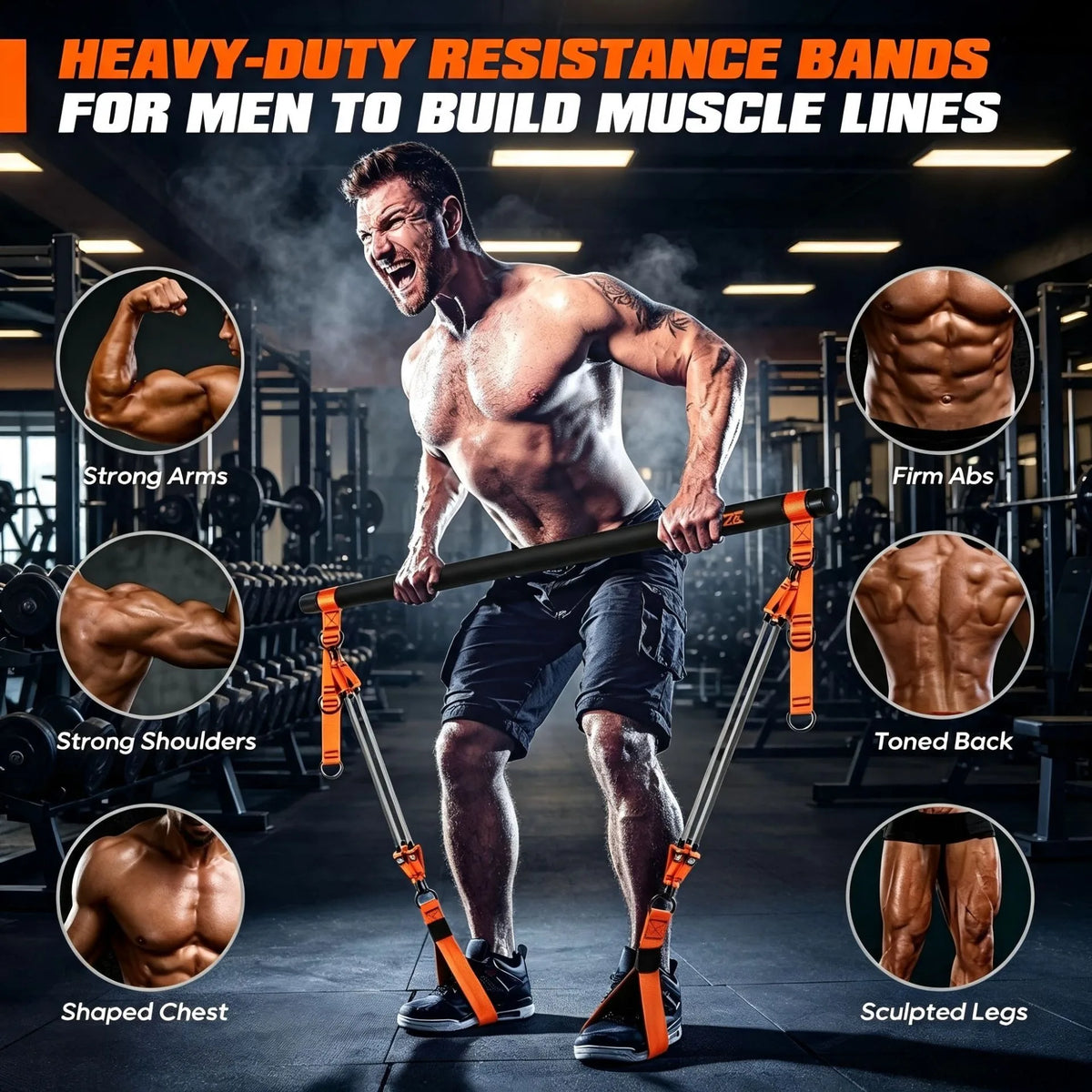 Portable Pilates Bar Kit with Resistance Bands