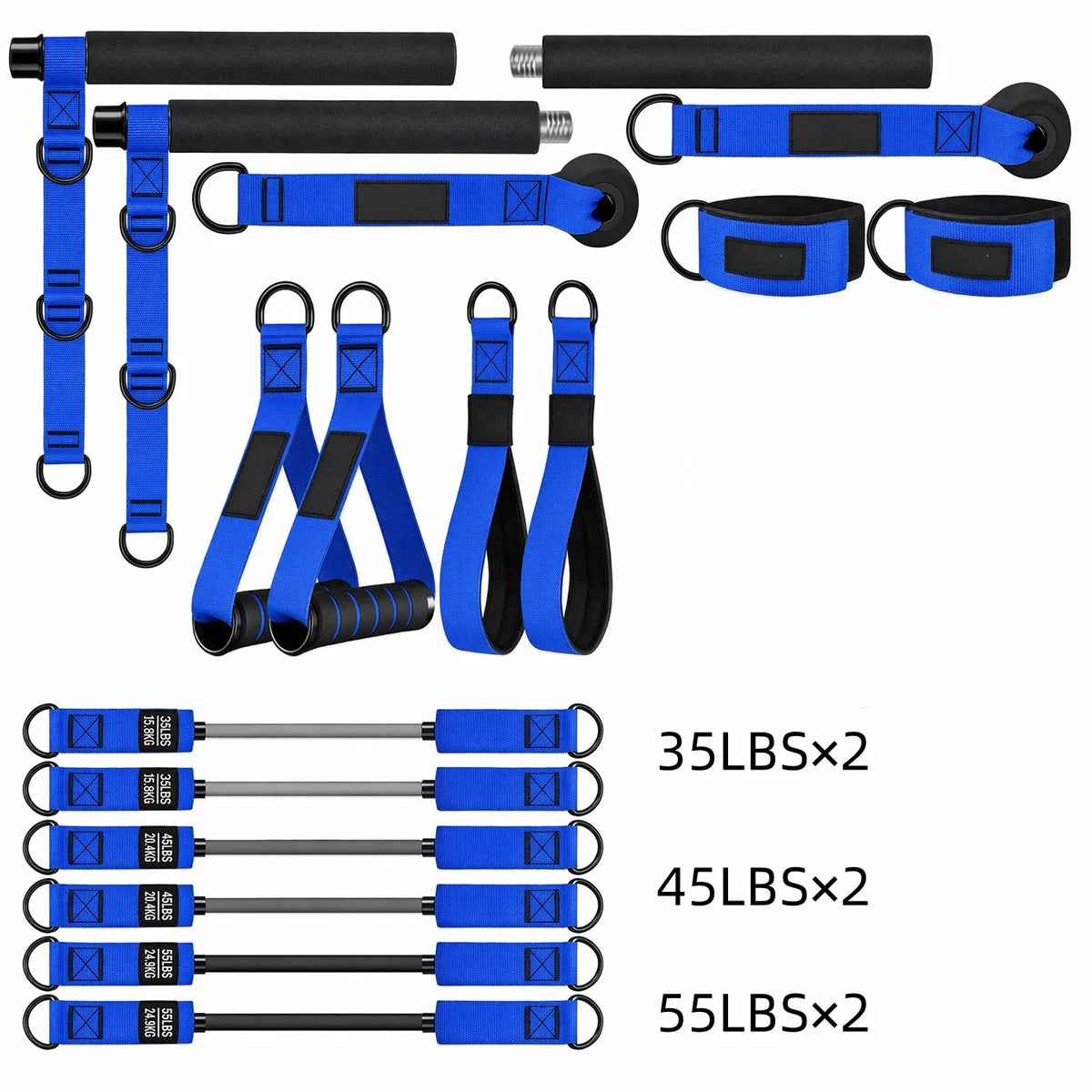 Portable Pilates Bar Kit with Resistance Bands