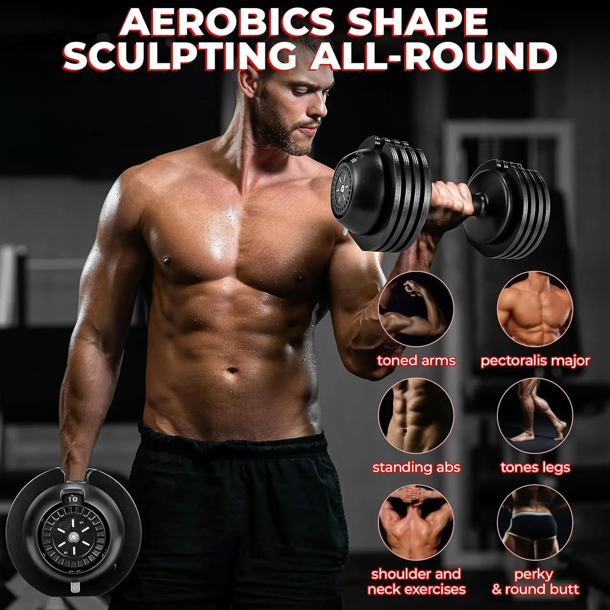 Adjustable Smart Dumbbell Set (10/20/24 kg)