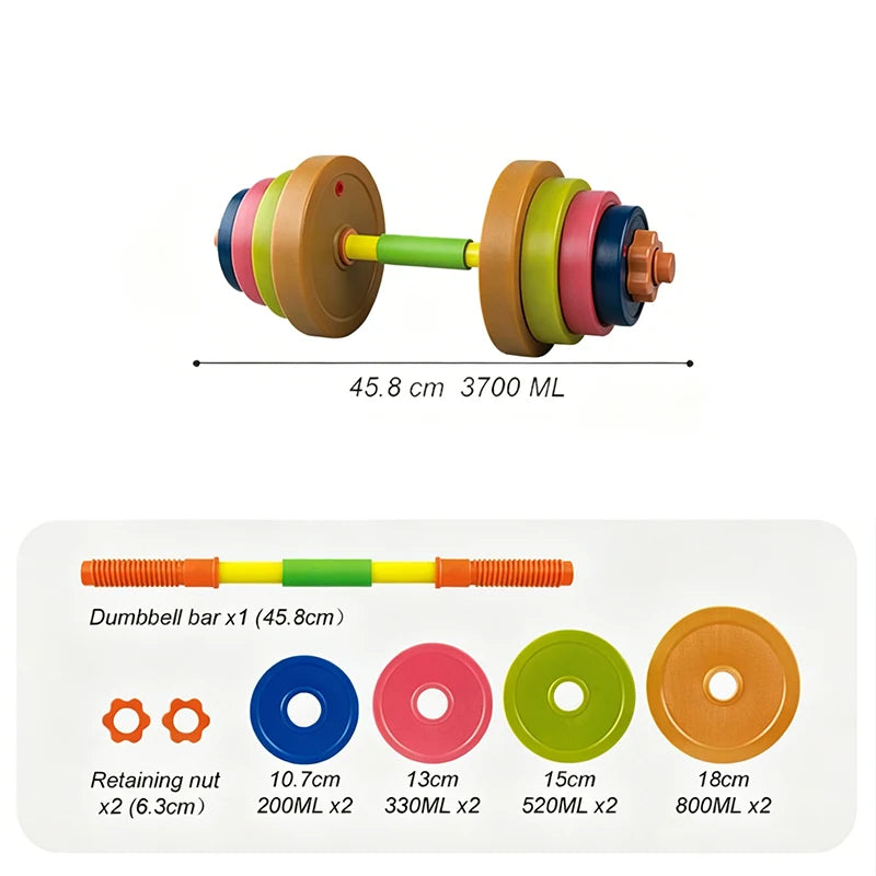 Children's Adjustable Dumbbell & Barbell Toy Set