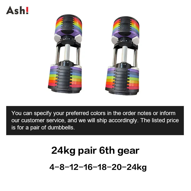 Multi-Color Pro Adjustable Dumbbell Set (110 lbs)