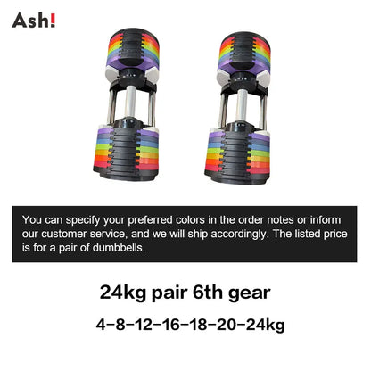Multi-Color Pro Adjustable Dumbbell Set (110 lbs)