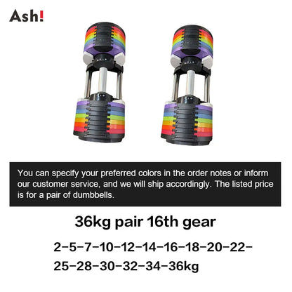 Multi-Color Pro Adjustable Dumbbell Set (110 lbs)