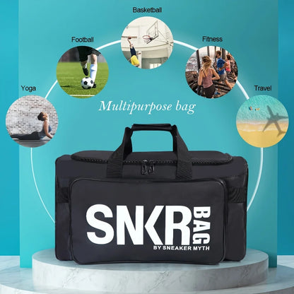 Multifunctional Sports Handbag Lightweight Large Zipper Gym Bag Letter Pattern Oxford Basketball Training Bag